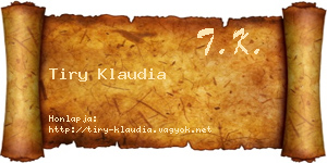 Tiry Klaudia névjegykártya