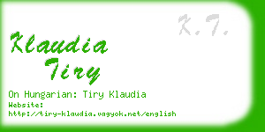 klaudia tiry business card